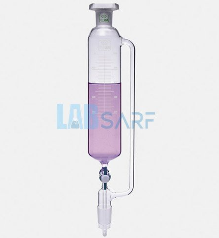 Silindirik Damlatma Hunisi Basınç Borulu Dereceli Teflon(PTFE) Musluklu